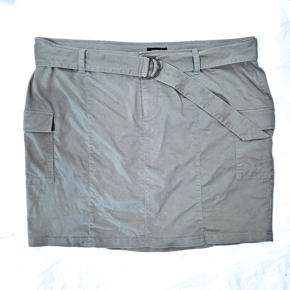 Torrid Olive Green Twill Cargo Skirt